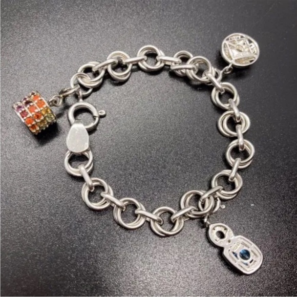 NYC II 15th Anniversary Sterling Silver Charm Bracelet With 3 Charms - Picture 4 of 6